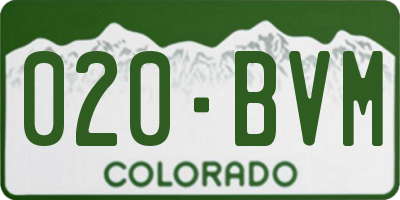 CO license plate 020BVM