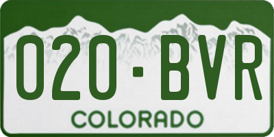 CO license plate 020BVR