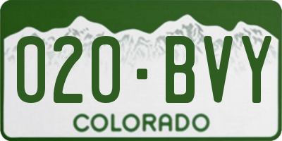 CO license plate 020BVY
