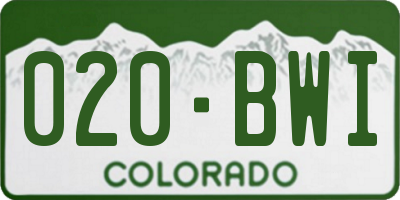 CO license plate 020BWI