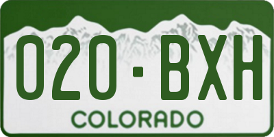 CO license plate 020BXH