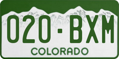 CO license plate 020BXM