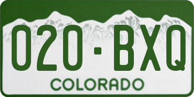 CO license plate 020BXQ