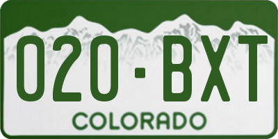 CO license plate 020BXT