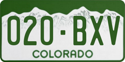 CO license plate 020BXV