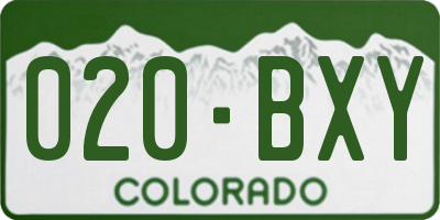 CO license plate 020BXY