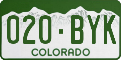 CO license plate 020BYK