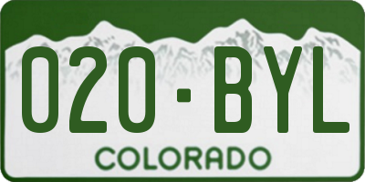 CO license plate 020BYL