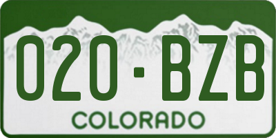 CO license plate 020BZB