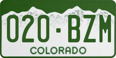 CO license plate 020BZM