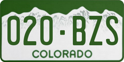 CO license plate 020BZS