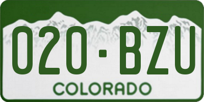 CO license plate 020BZU