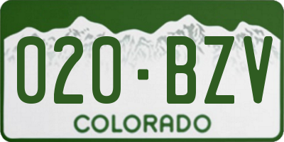 CO license plate 020BZV