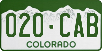 CO license plate 020CAB