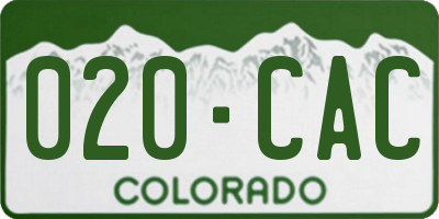 CO license plate 020CAC