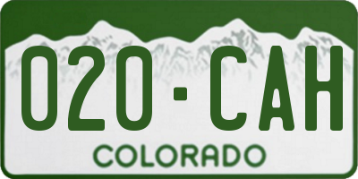 CO license plate 020CAH
