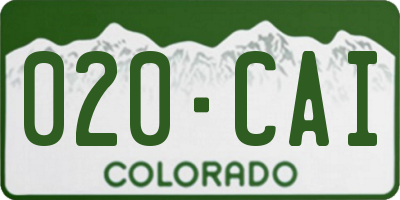 CO license plate 020CAI