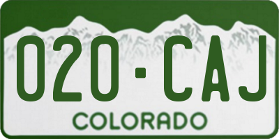 CO license plate 020CAJ