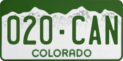 CO license plate 020CAN