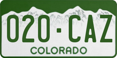 CO license plate 020CAZ