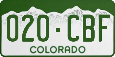 CO license plate 020CBF