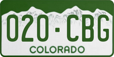 CO license plate 020CBG