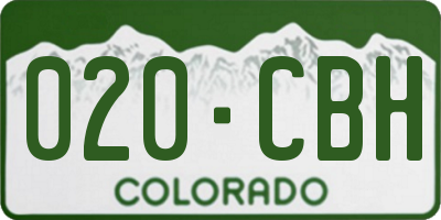 CO license plate 020CBH