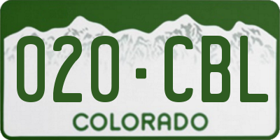 CO license plate 020CBL
