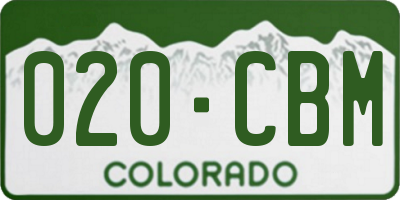 CO license plate 020CBM