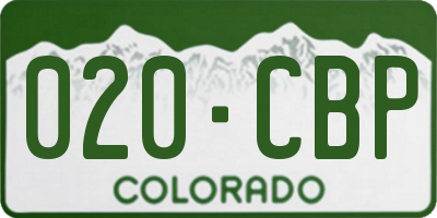 CO license plate 020CBP