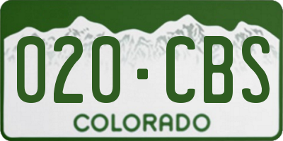 CO license plate 020CBS