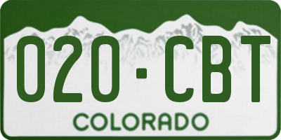 CO license plate 020CBT