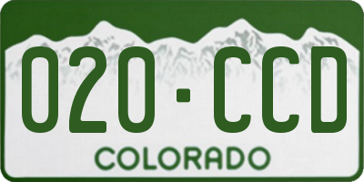 CO license plate 020CCD