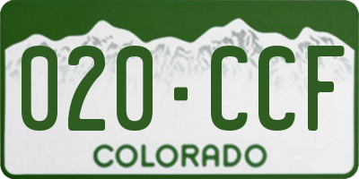 CO license plate 020CCF