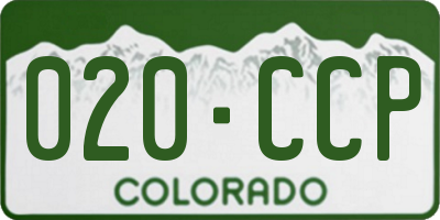 CO license plate 020CCP