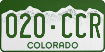 CO license plate 020CCR