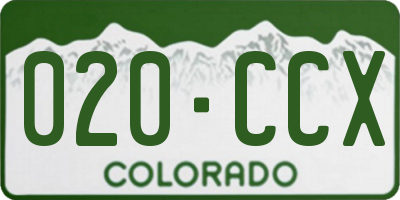 CO license plate 020CCX