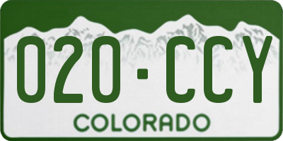 CO license plate 020CCY