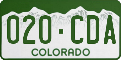 CO license plate 020CDA
