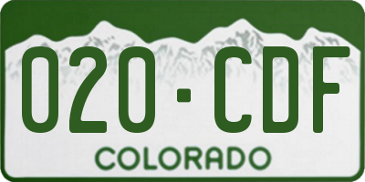 CO license plate 020CDF