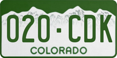 CO license plate 020CDK