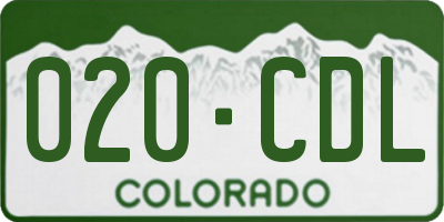 CO license plate 020CDL