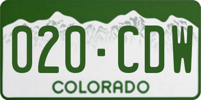 CO license plate 020CDW