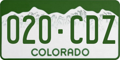 CO license plate 020CDZ