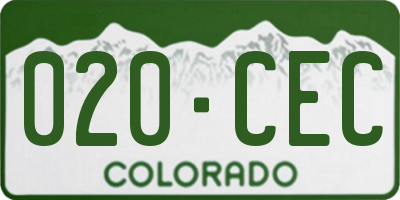 CO license plate 020CEC