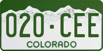 CO license plate 020CEE
