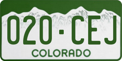 CO license plate 020CEJ