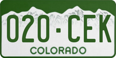 CO license plate 020CEK