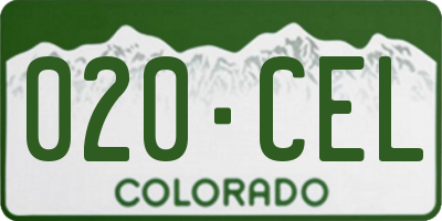 CO license plate 020CEL