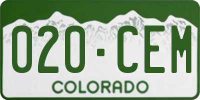 CO license plate 020CEM
